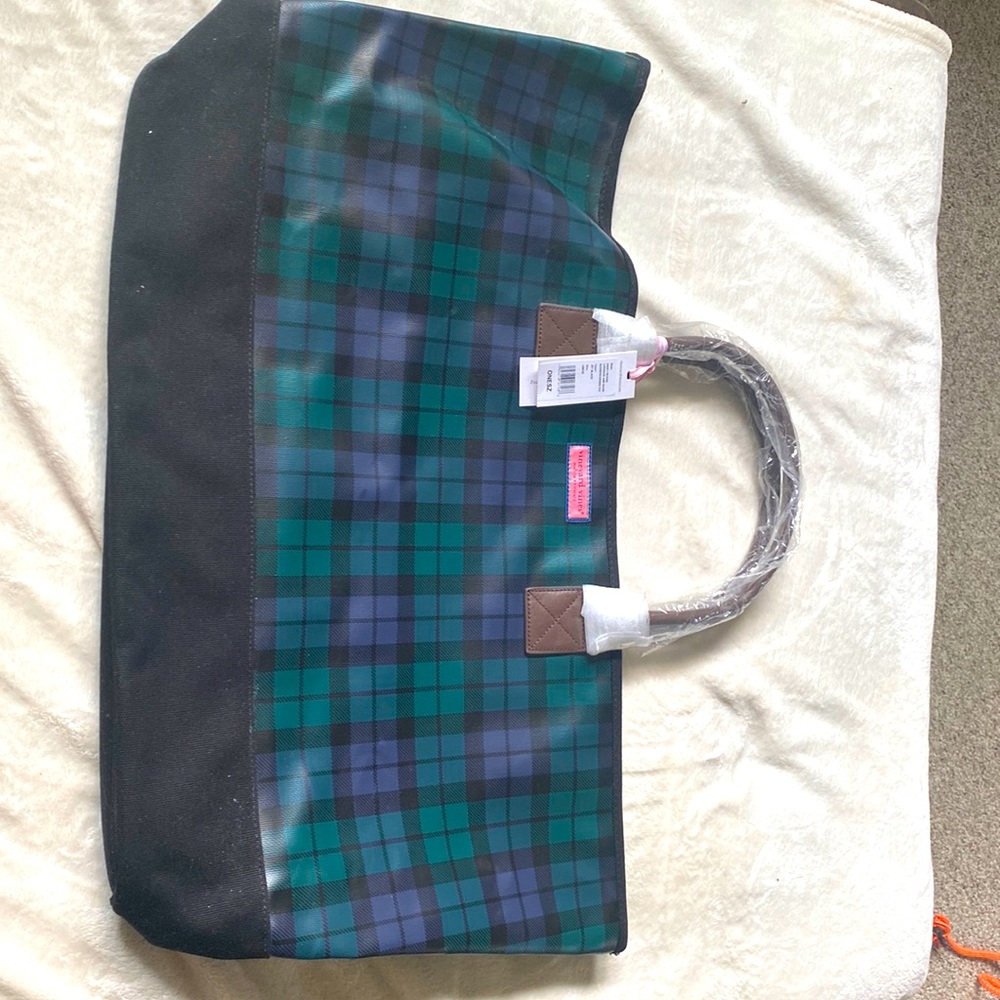 Vineyard Vines black watch oversized tote